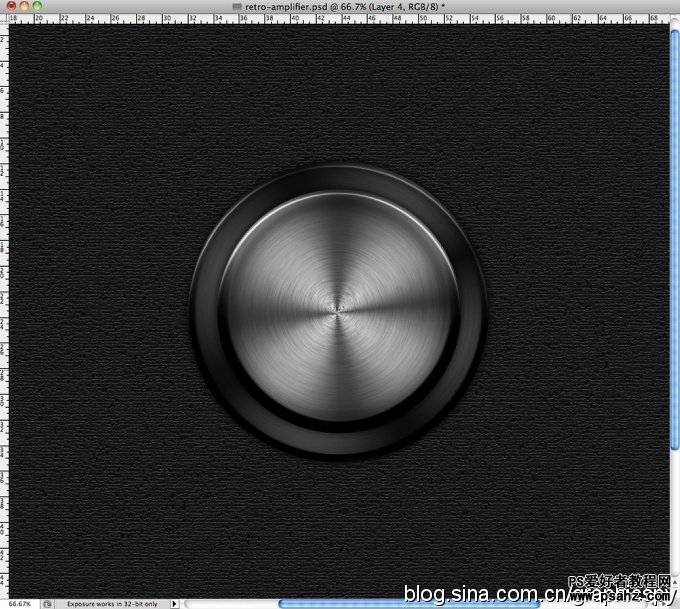 photoshop鼠绘精致的金属按扭教程实例