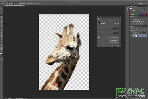 PS怎么抠图？学习用ps快速选择工具怎么给长颈鹿图片进行抠图换背