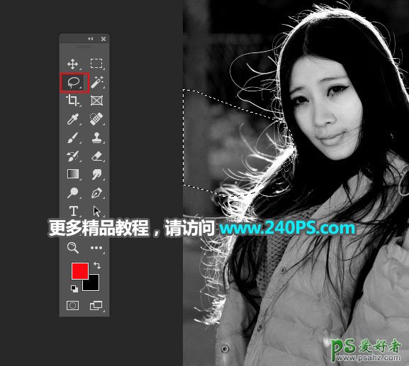 学习用photoshop通道工具快速抠出在微风中拍摄的长发美女照片。