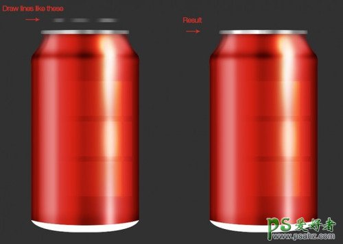 PS手绘实例教程：手把手教您绘制一例可口可乐易拉罐失量图素材