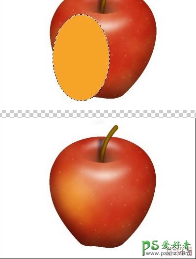 photoshop绘制清爽可口的红苹果素材图片