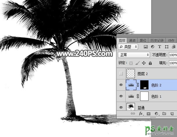学习PS怎么抠图：利用通道工具快速抠出椰树素材图片。