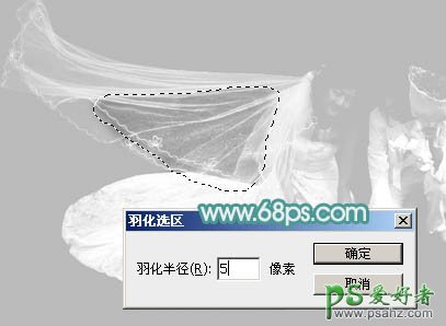 利用photoshop通道和抽出滤镜抠出半透明的婚纱照