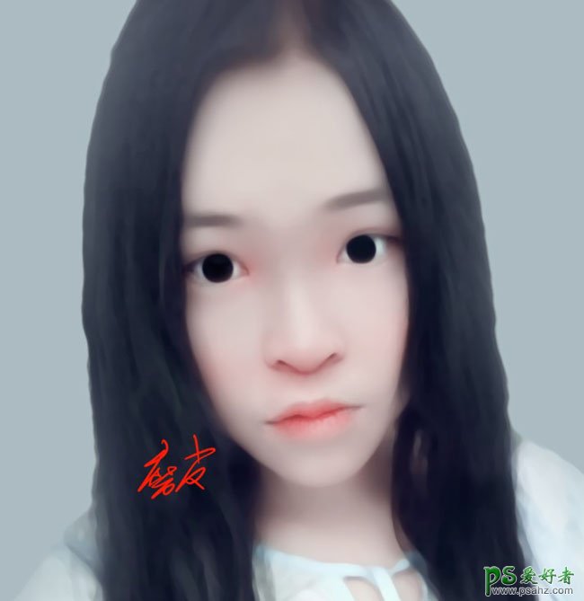 PS美女照片转手绘：把像素低的手机美女图片制作成漂亮的仿手绘风