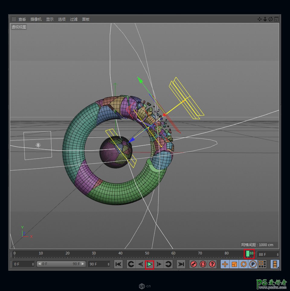 C4D图文实例教程：制作震憾风格的破碎模型，立体泰森破碎效果