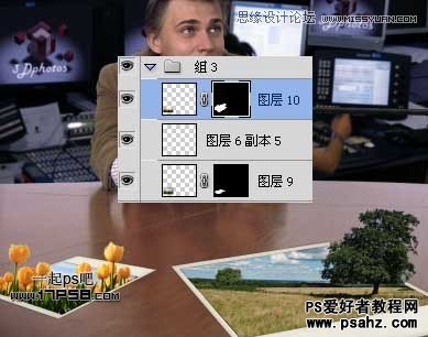 photoshop合成跳出相框的动植物场景效果图