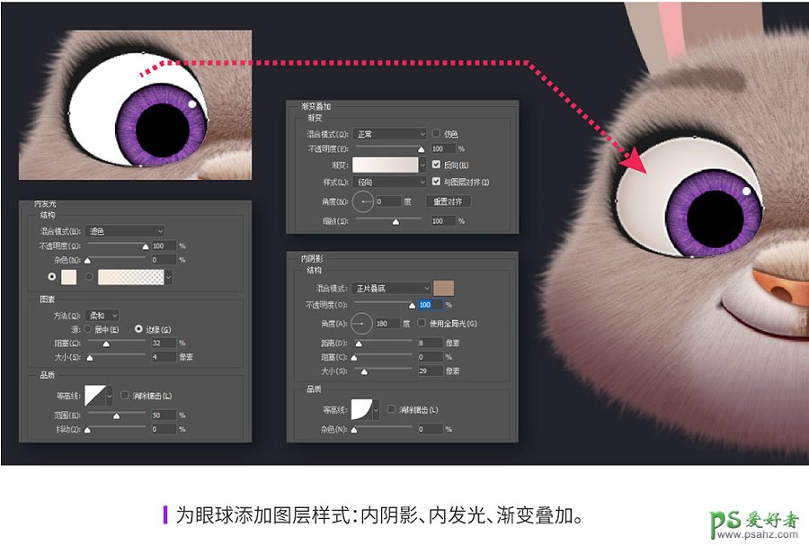 Photoshop鼠绘漂亮的长耳萌兔Judy失量图素材，手绘兔子素材图。