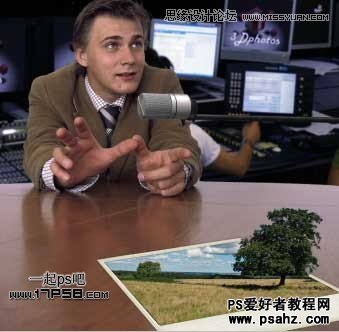 photoshop合成跳出相框的动植物场景效果图