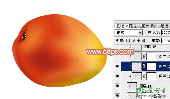photoshop绘制一个通红的失量水果图片教程