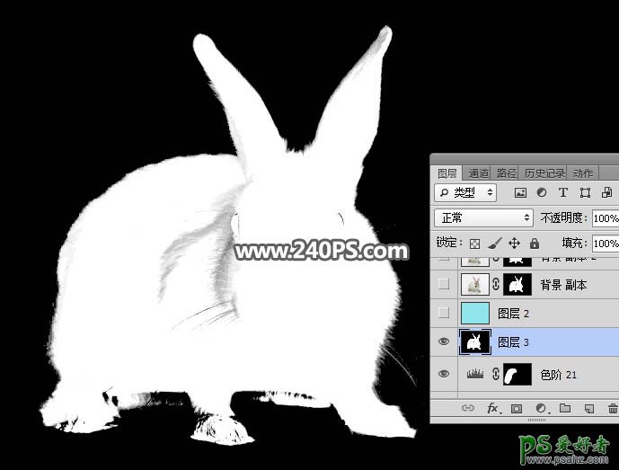 Photoshop快速抠出背景色彩简单的动物图片，抠出可爱的小白兔。