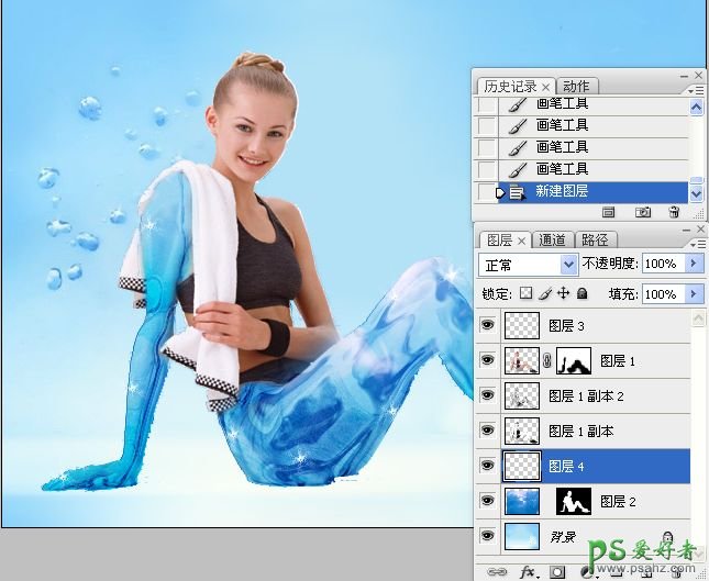 photoshop创意合成水下冰美人特效图片教程