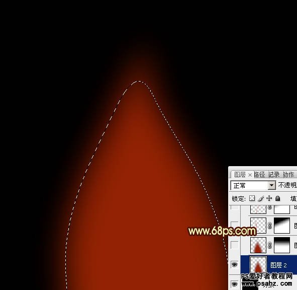 利用photoshop路径工具描绘出漂亮火红的火苗-红色火焰