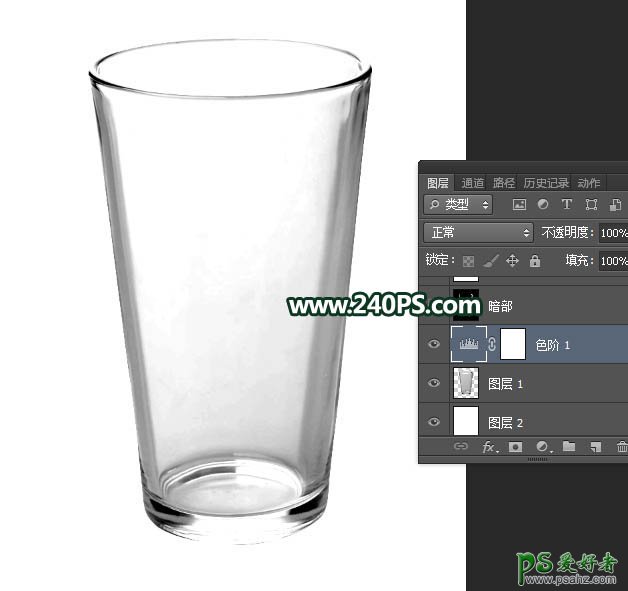 PS抠图教程实例：学习用通道工具快速抠出透明的玻璃杯子。