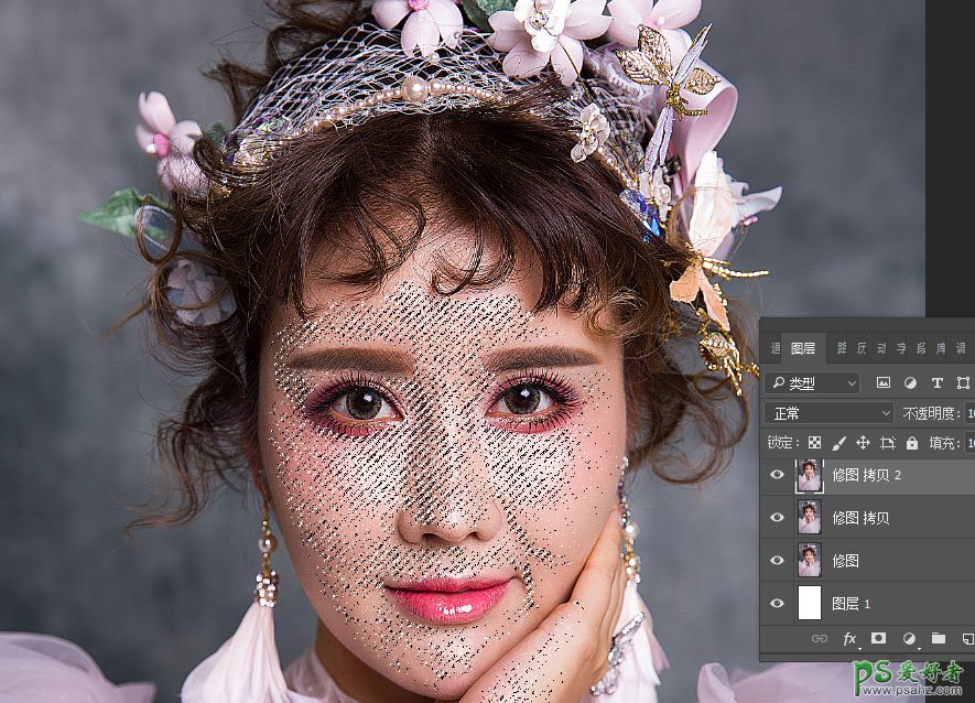 Photoshop给室内欧式美女人像进行磨皮润色，修出牛奶般的皮肤效