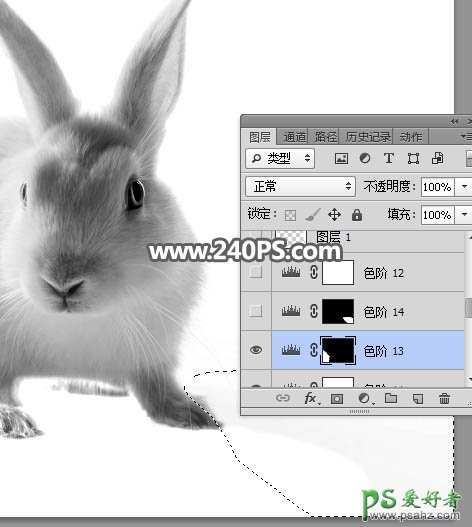 Photoshop快速抠出背景色彩简单的动物图片，抠出可爱的小白兔。