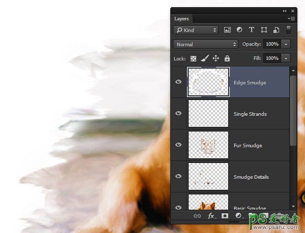 PS转手绘教程：学习用涂沫工具快速把宠物狗照片制作成绘画效果