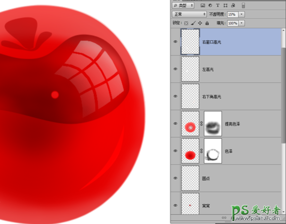 PS鼠绘水晶图片教程：绘制漂亮的晶莹剔透的红樱桃失量图素材