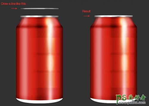 PS手绘实例教程：手把手教您绘制一例可口可乐易拉罐失量图素材