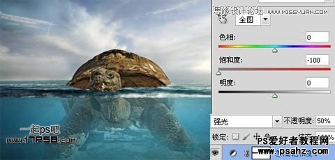 PS图片合成教程：合成一幅乌龟背上的海岛