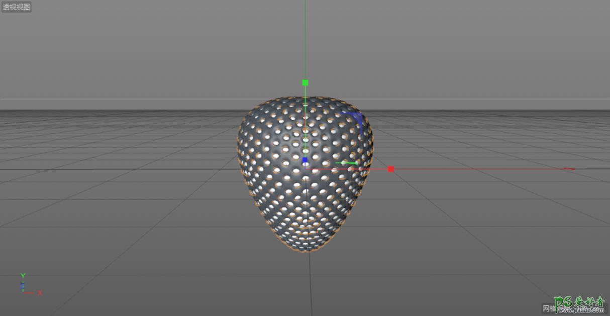 C4D建模教程：制作质感逼真的草莓模型，水果草莓建模渲染实例。