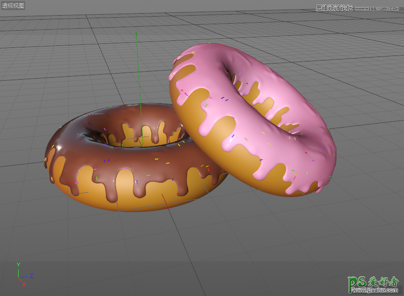 C4D模型制作教程：详细讲解儿童食品甜甜圈模型的制作及渲染过程