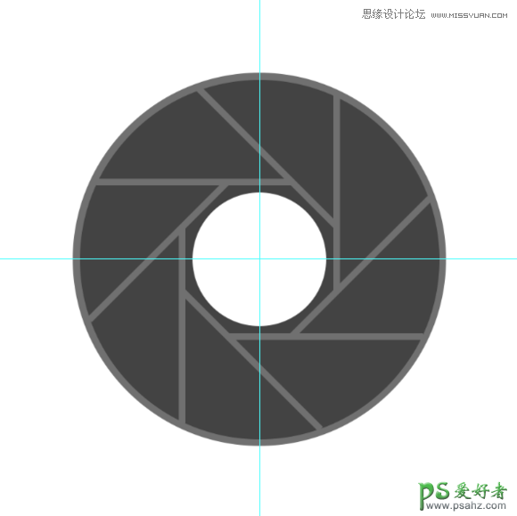 PS相机图标制作实例：设计八度旋转风格的相机镜头失量图标