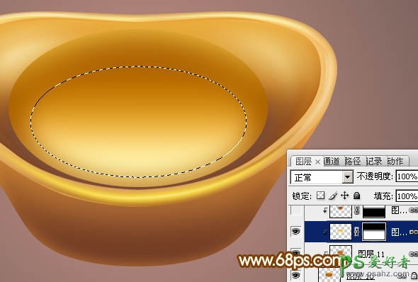 PS鼠绘教程：绘制纯金质感的金元宝失量图-漂亮的金元宝图片