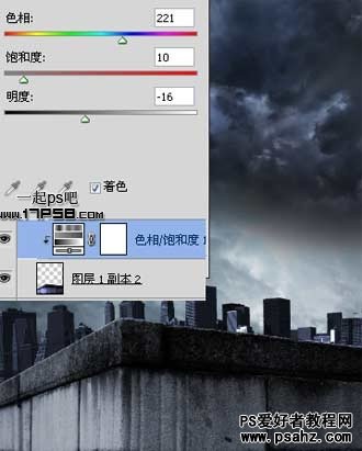 photoshop合成雨夜中绿眼长毛的金钢狼恐怖形象