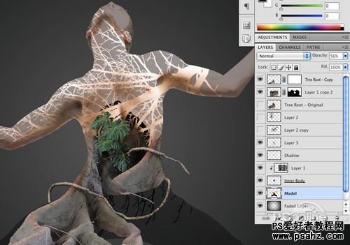 photoshop合成一幅神奇的树人特效教程实例