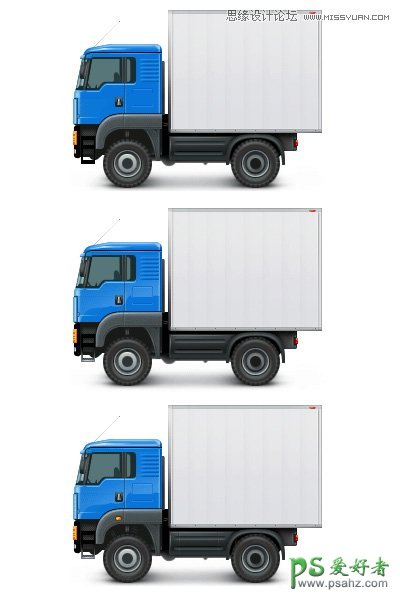 PS鼠绘小货车失量图素材，小卡车失量图，量风格的小货车图标
