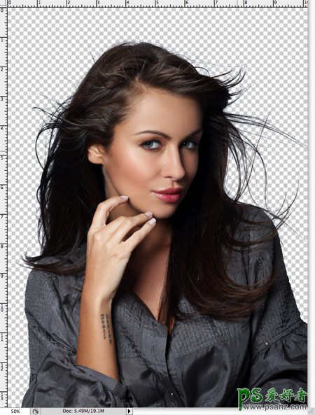 PS抠头发丝的技巧教程：学习给简单背景的美女图片抠头发丝