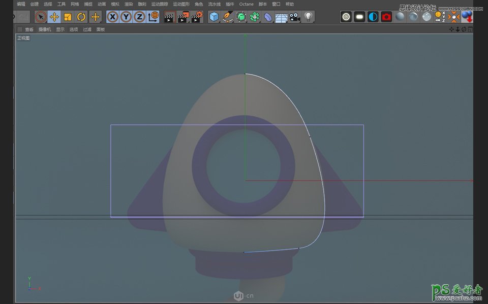 C4D模型制作教程：手工打造可爱的卡通小火箭模型图片，立体火箭