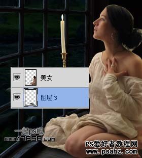 photoshop合成景浪漫的烛光美女效果图