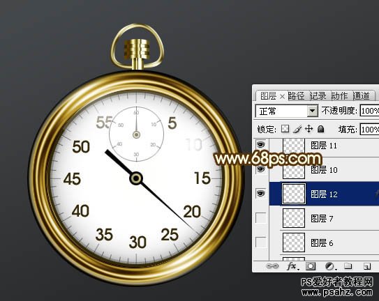 photoshop制作逼真的金属计数秒表实例教程