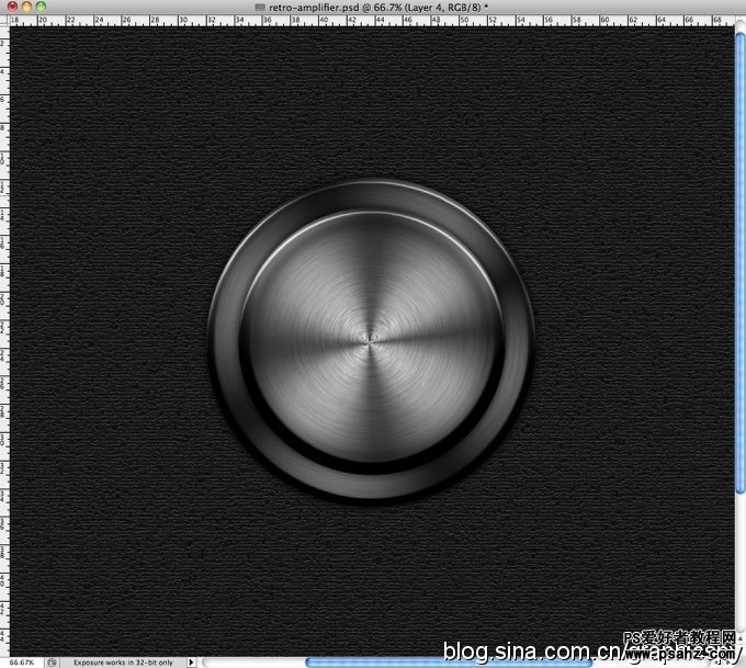 photoshop鼠绘精致的金属按扭教程实例