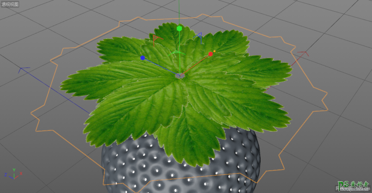 C4D建模教程：制作质感逼真的草莓模型，水果草莓建模渲染实例。