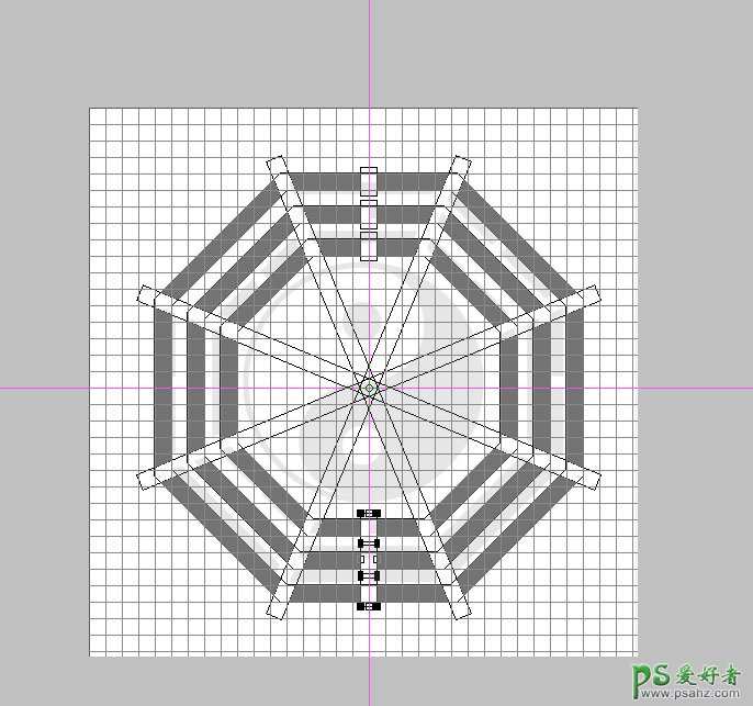 Photoshop手绘失量风格的太极八卦图，建筑风水八卦图，八卦阵图