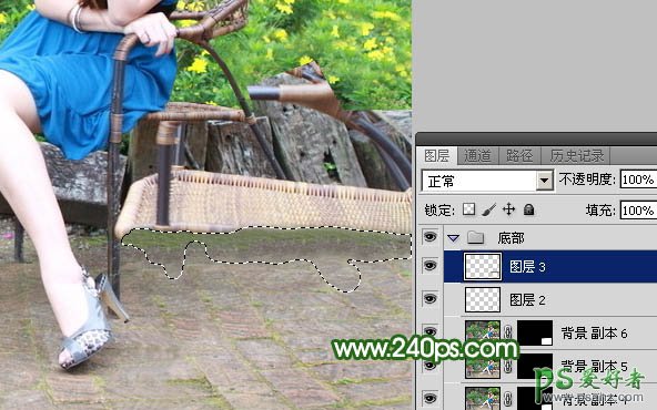 Photoshop抠图教程：学习把美腿女生照片中杂乱的椅子给去除掉