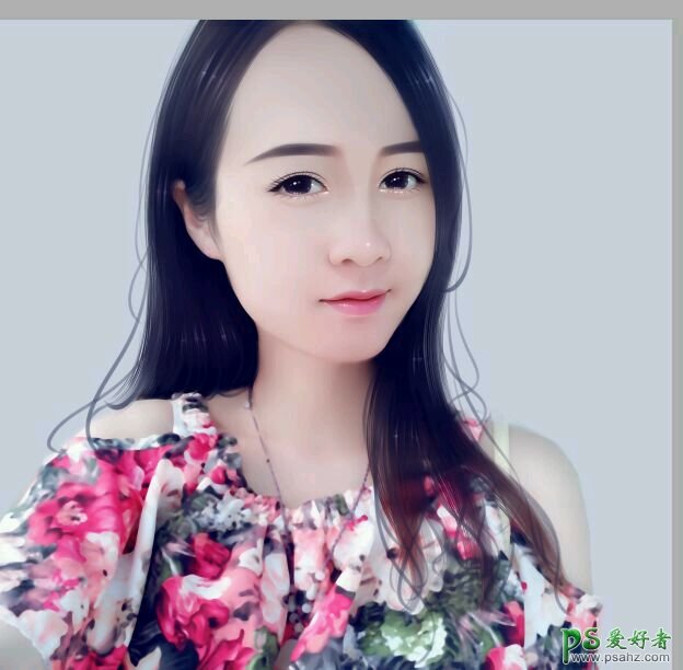 PS仿手绘教程：给高清美女手机自拍照制作成唯美细腻的仿手绘风格