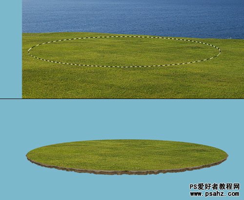 photoshop合成飘浮在空中城市场景特效