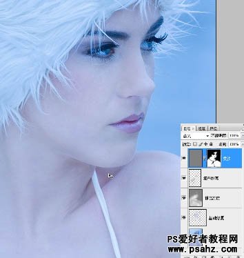 PS照片处理教程：打造冰冷的蓝色水晶美女人像效果教程实例
