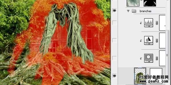 photoshop创意合成飘浮在空中的树屋特效教程