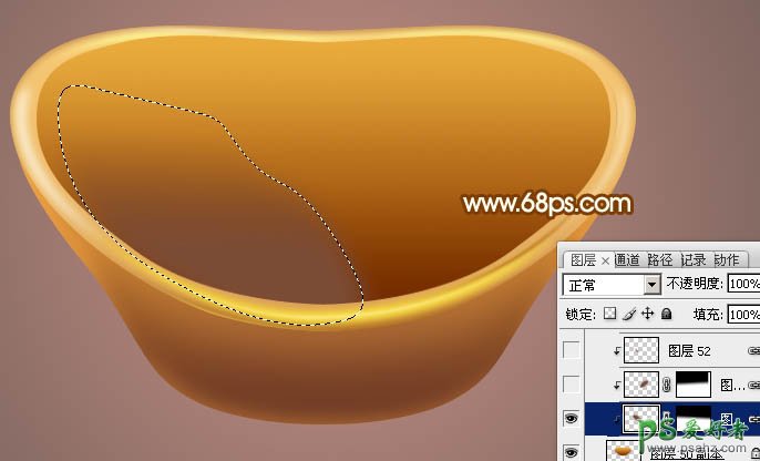 PS鼠绘教程：绘制纯金质感的金元宝失量图-漂亮的金元宝图片