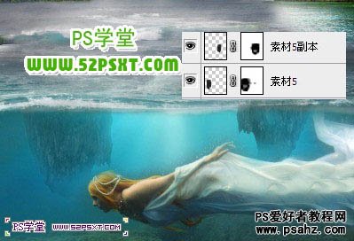 PS合成教程：打造海上古船下神秘的美人鱼游动场景特效