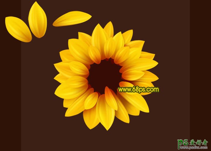 photoshop绘制漂亮的金黄金黄的向日葵花教程