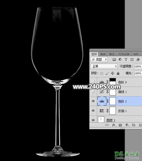 利用photoshop通道快速抠出透明玻璃高脚杯，玻璃酒杯抠图实例。