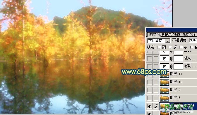 利用PS滤镜制作漂亮的秋景水彩画效果图