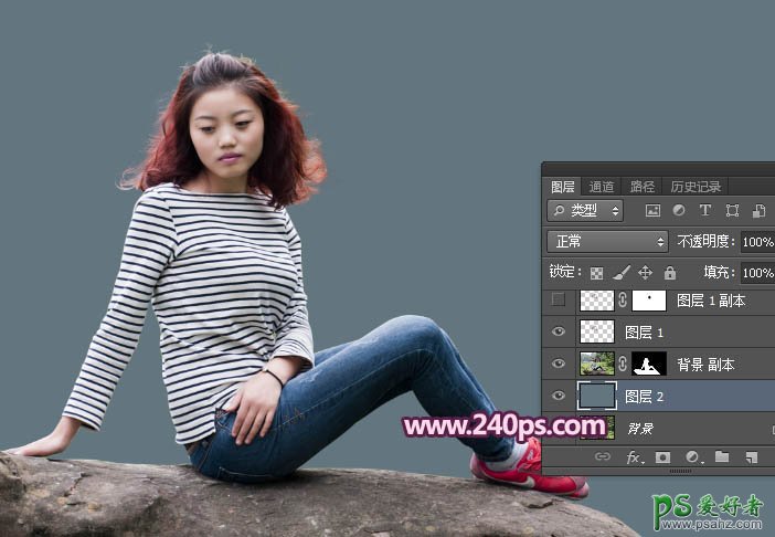 利用Photoshop通道快速抠出少女精细的发丝并更换出任何背景图