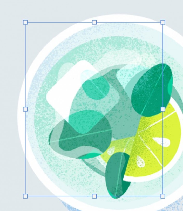 PS插画绘制教程：学习制作磨砂噪点风格静物插画图片。