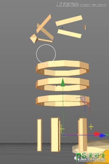 c4d教程：制作立体多边形风格的3D场景图片，三维立体场景图像。